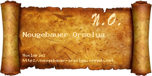 Neugebauer Orsolya névjegykártya